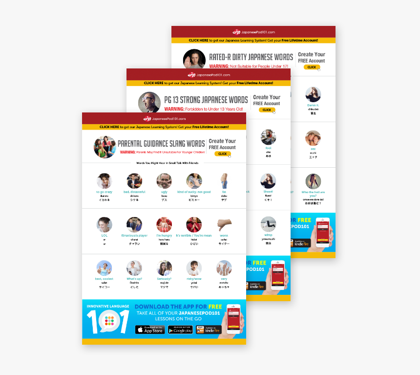 English Curse Words - Japanesepod101 Cheat Sheet, HD Png Download