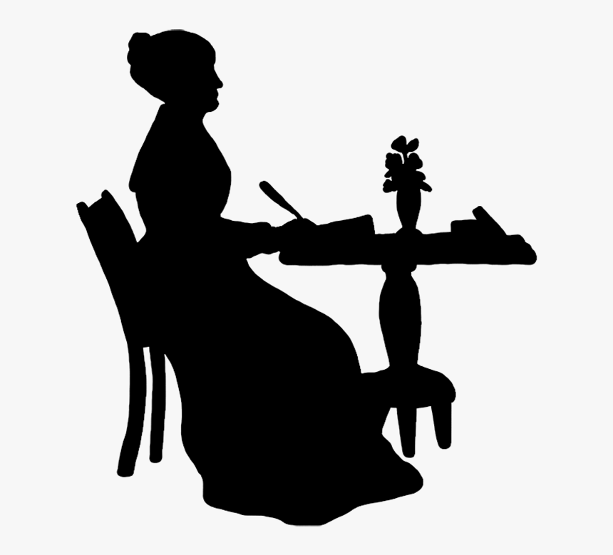 Silhouette Of Writing A Book, HD Png Download