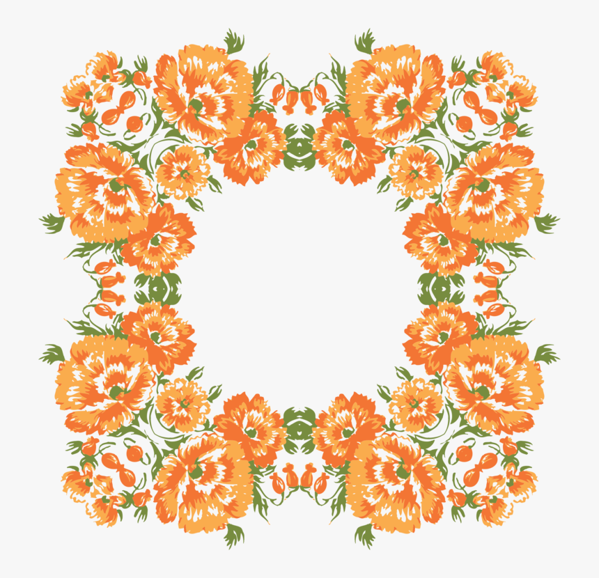 Clip Art Frame Wreath - Flowers Design, HD Png Download