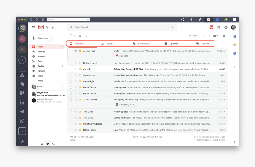Gmail Inbox Category Tabs - Gitbook App, HD Png Download
