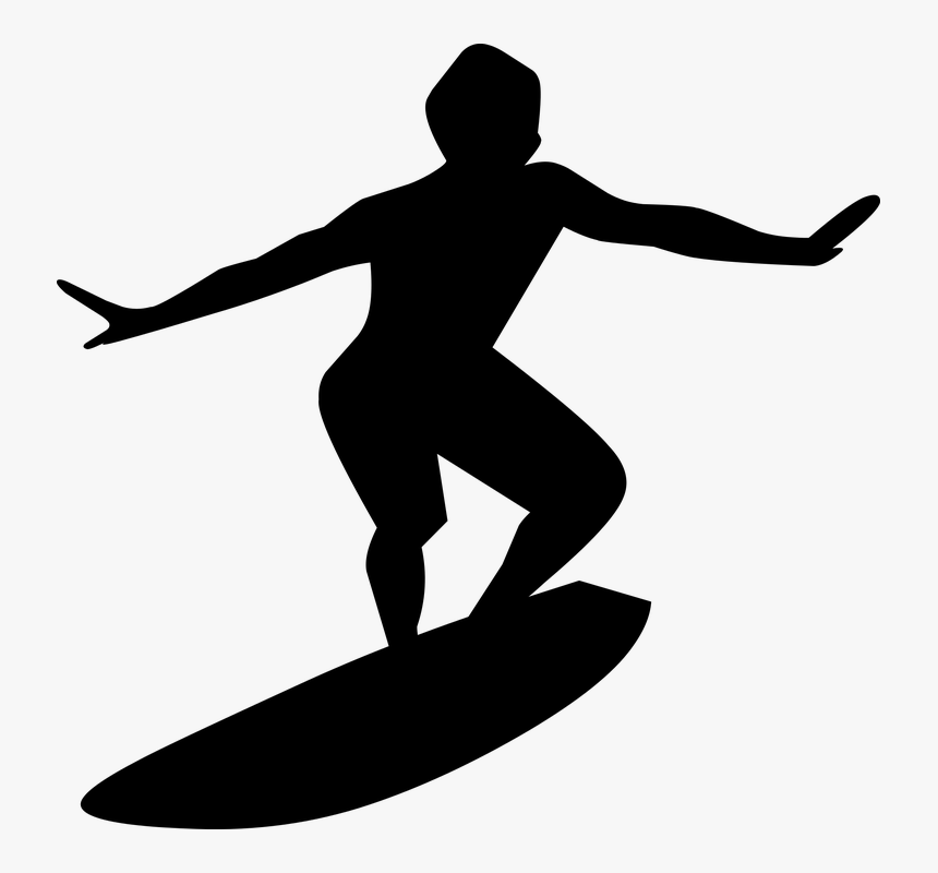 Silhouette, Surfboard, Sport, Isolated, Man, Adventure - Silhueta Surfista Png, Transparent Png