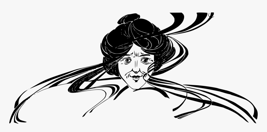 Art,monochrome Photography,headgear - Clipart Scary Old Lady, HD Png Download