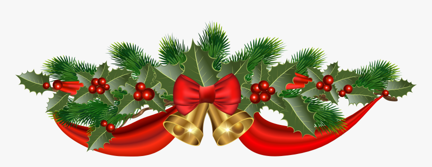 Christmas Golden Bells And Ribbon Png Clipart Image - Divisori Natalizi Gif, Transparent Png