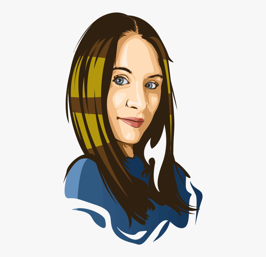 Art,black Hair,portrait - Young Lady Clipart, HD Png Download