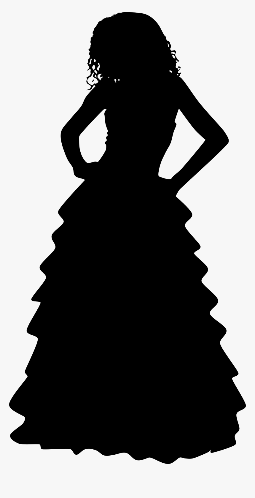 Formal Gown Woman Silhouette Icons Png - Silhouette Of Women In Gowns, Transparent Png