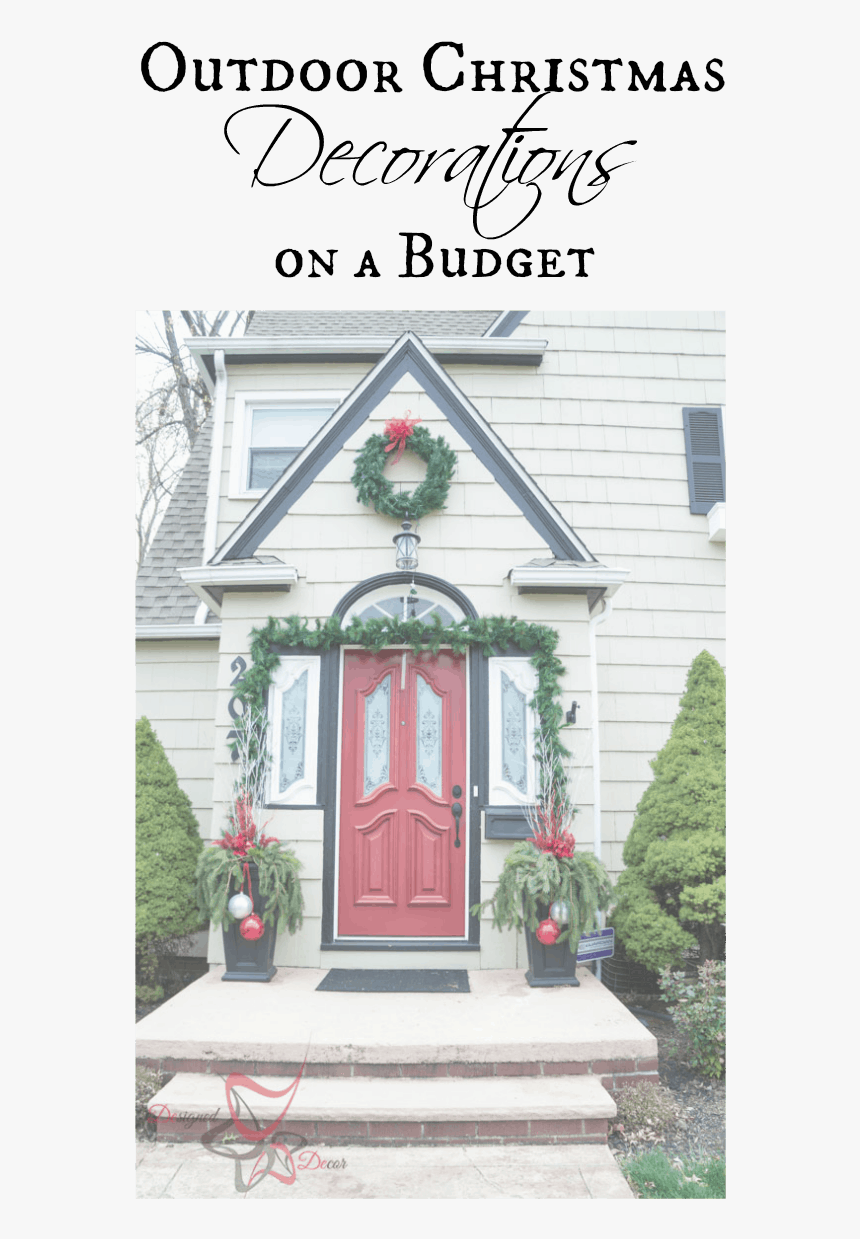 Outdoor Christmas Decorations On A Budget - Home Door, HD Png Download