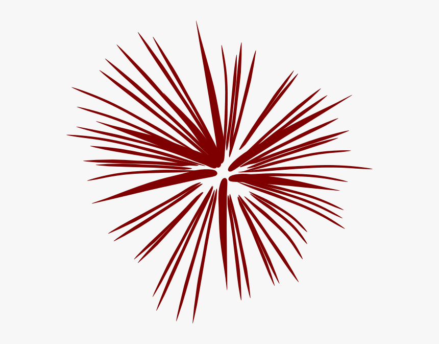 Large Brugundy Fireworks At Vector Png Image Clipart - Transparent Background Red Fireworks, Png Download