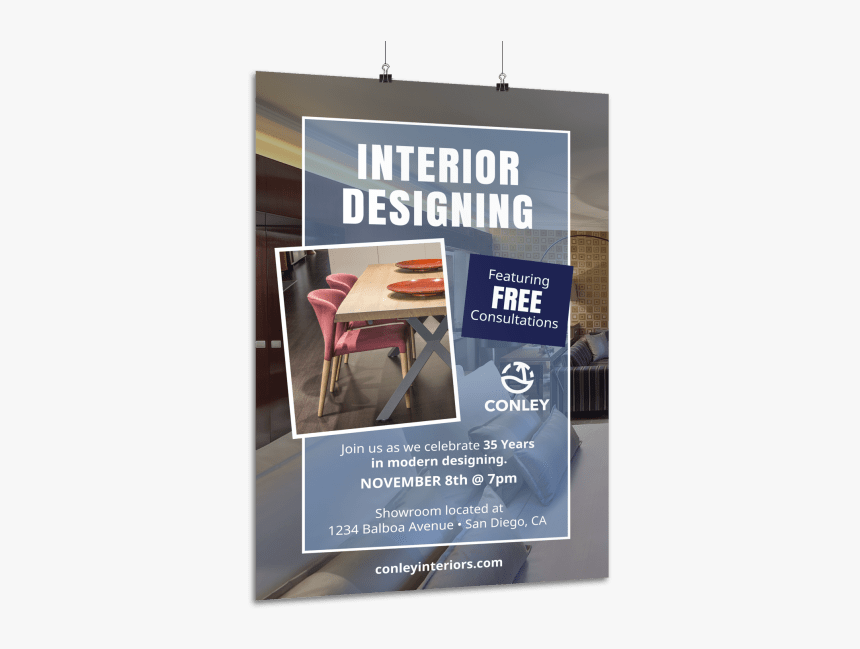 Interior Design Consultation Poster Template Preview - Interior Designing Poster, HD Png Download