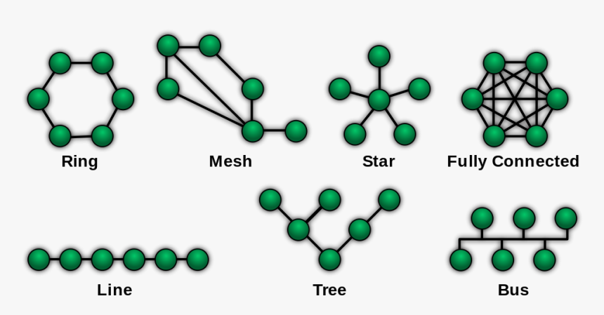 Computer Network Topologies - 4 Different Network Topologies, HD Png Download