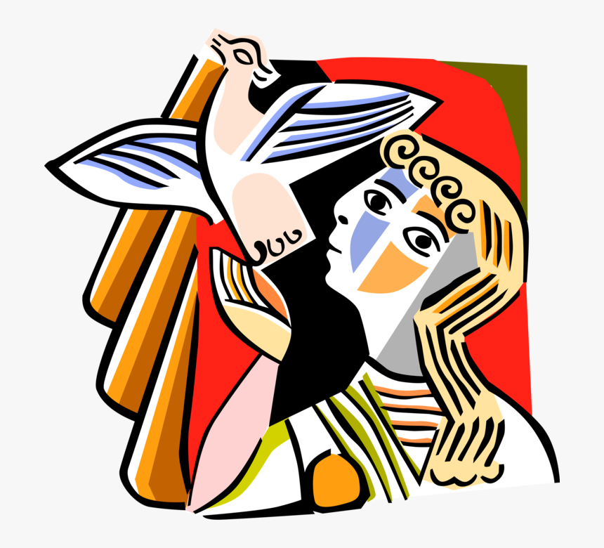 Vector Illustration Of Picasso Inspired Releasing Dove - Picasso Vector Png, Transparent Png