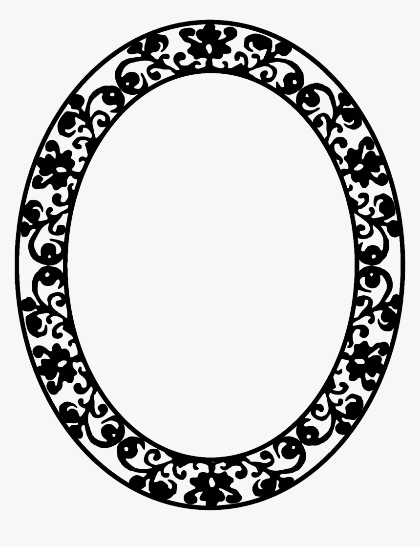 Oval Floral Frame Clip Arts Frame Clipart Black And White Hd Png Download Transparent Png Image Pngitem