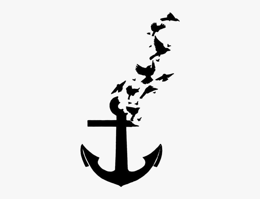 Tatuaje Ancla Con Pajaros, HD Png Download