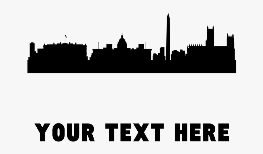 Clip Art Dc Skyline Silhouette - City Skyline Dc Silhouette, HD Png Download