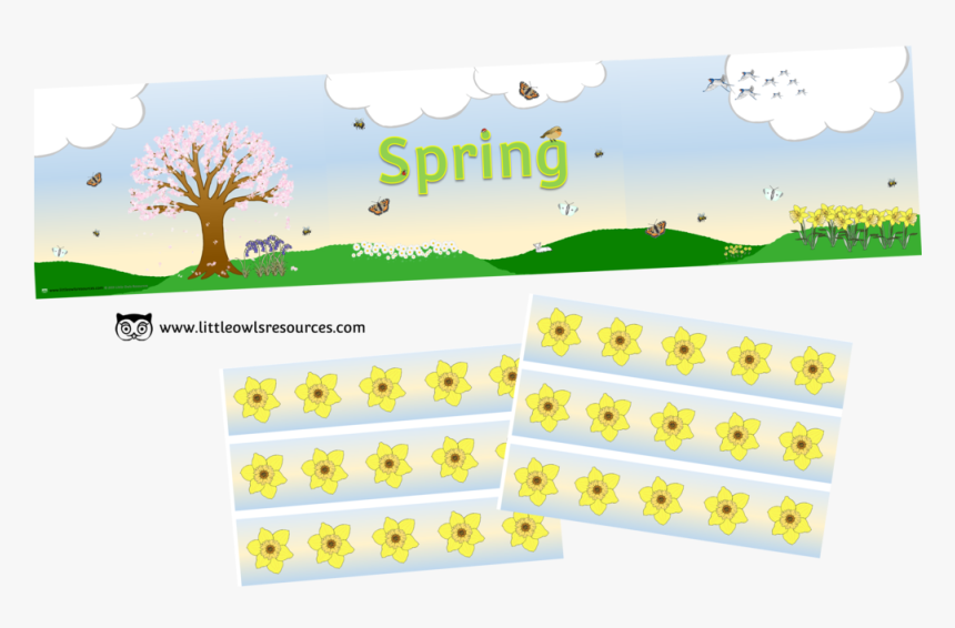 ‘spring’ Display Banner And Borders - Tree, HD Png Download