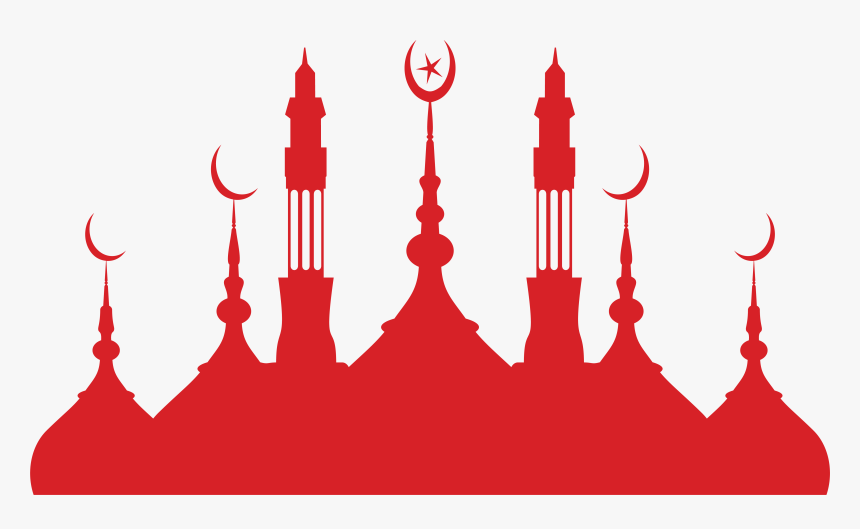 Silhouette Mosque Islamic Architecture Church Red Clipart - Eid Ul Fitr Card Designs, HD Png Download