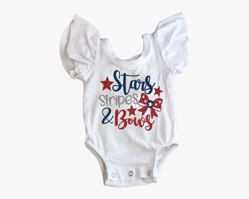 Stars Stripes And Bows Glitter Flutter Sleeve Leotard - Girl, HD Png Download