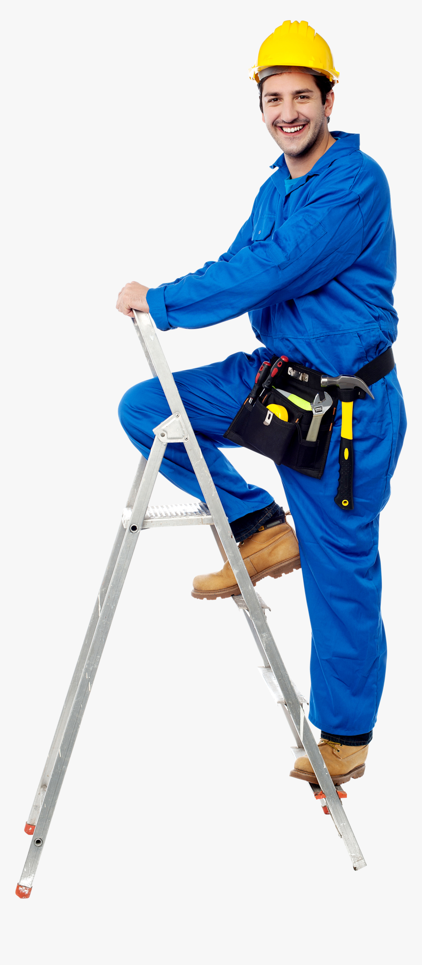 Construction Worker Climbing, HD Png Download
