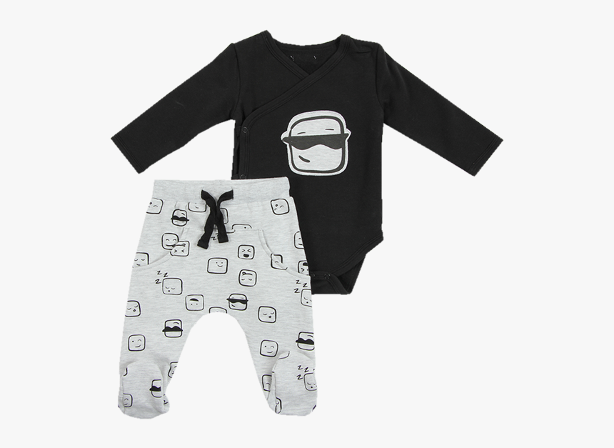 Baby Boy S Bodysuit & Trouser Set - Long-sleeved T-shirt, HD Png Download
