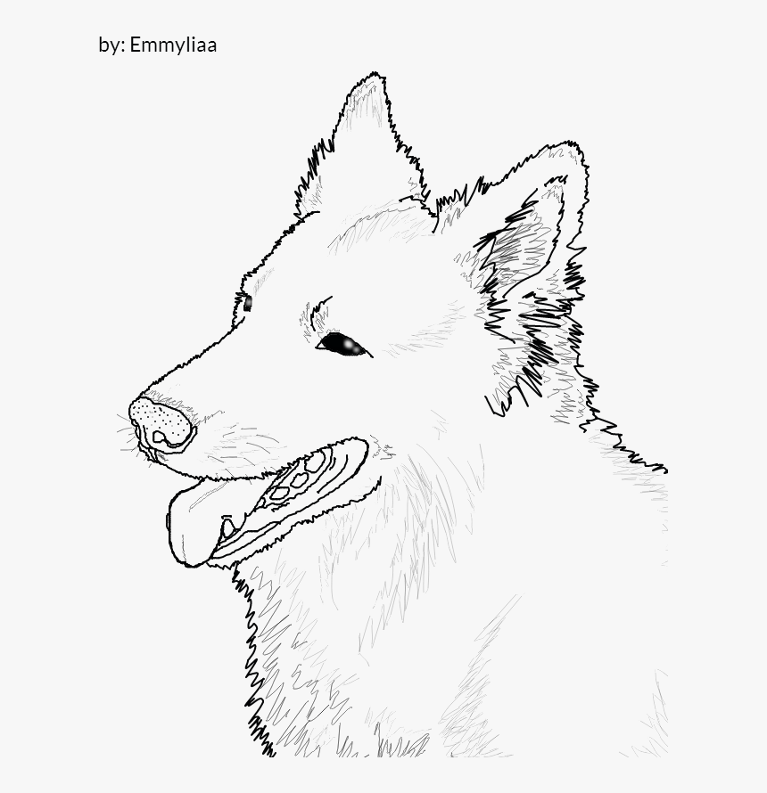 Trench Drawing Shepard - White Shepherd Dog Drawings, HD Png Download