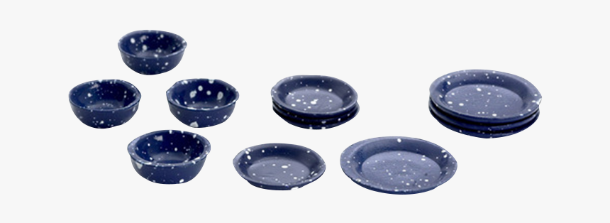 1 Inch Scale Blue Spatter Dollhouse Dish Set - Circle, HD Png Download