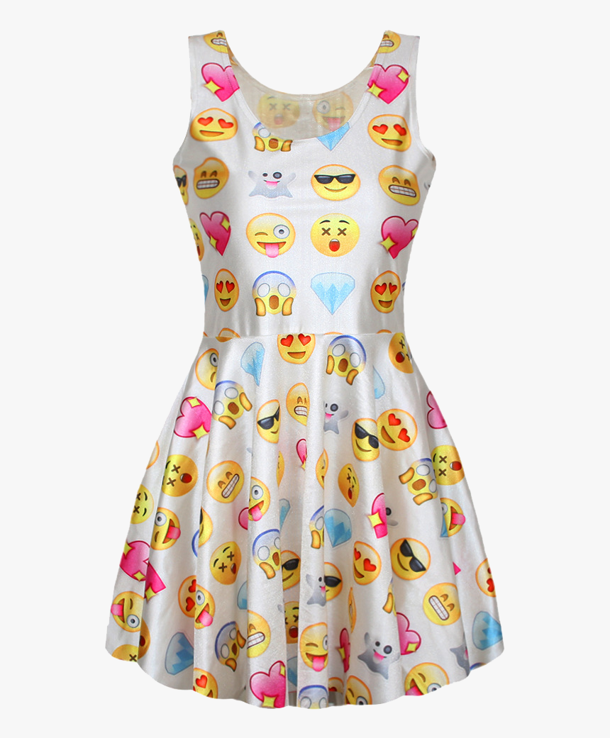 Smiley Faces Pleated Dress Transparent Background Clothing - Emoji Dress, HD Png Download