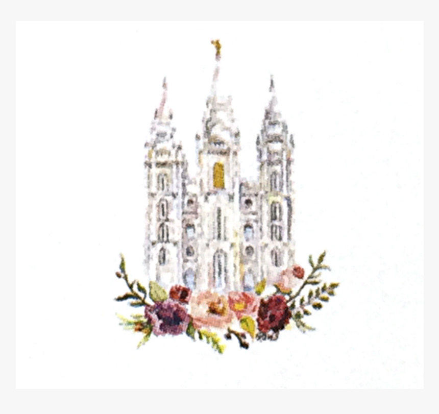 Salt Lake City Temple Watercolor, HD Png Download