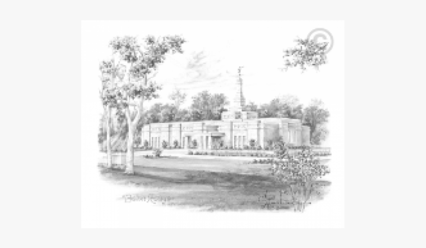 Baton Rouge Louisiana Temple Drawing - Baton Rouge Temple Image Black White, HD Png Download
