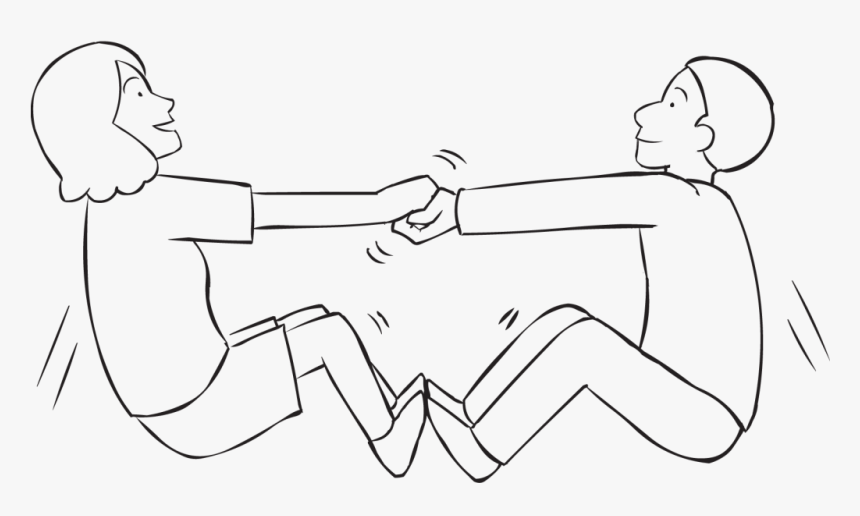 Two People Holding Hands Trying To Pull Themselves - Team Building Coloring, HD Png Download