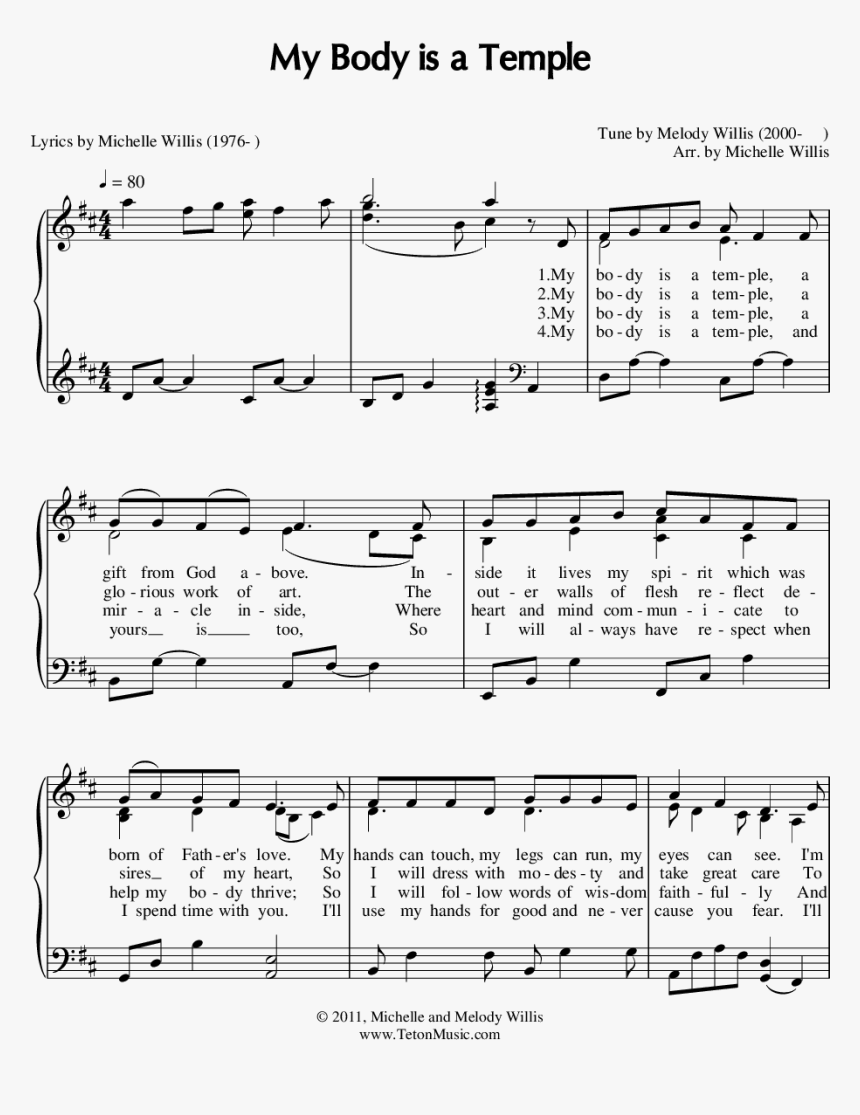 Sheet Music Picture - Body Song Sheet Mysic, HD Png Download