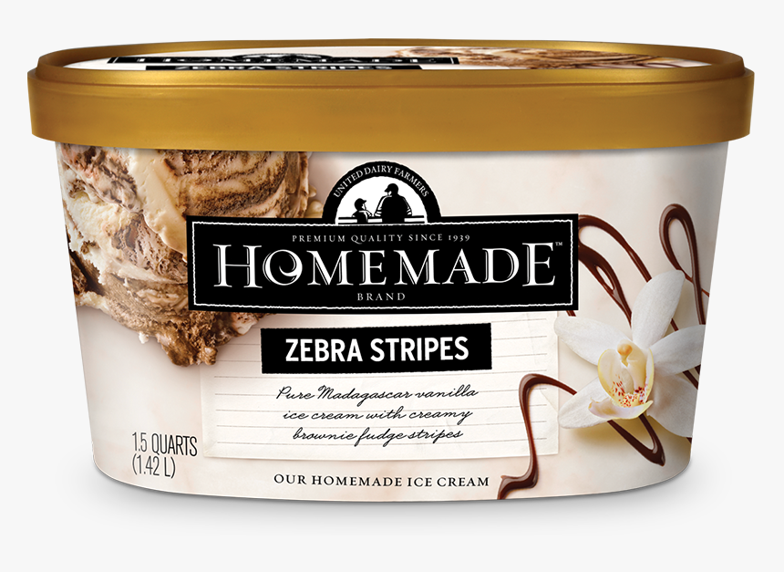 Homemade Brand Zebra Stripes Ice Cream 48oz - Homemade Caramel Latte Ice Cream, HD Png Download