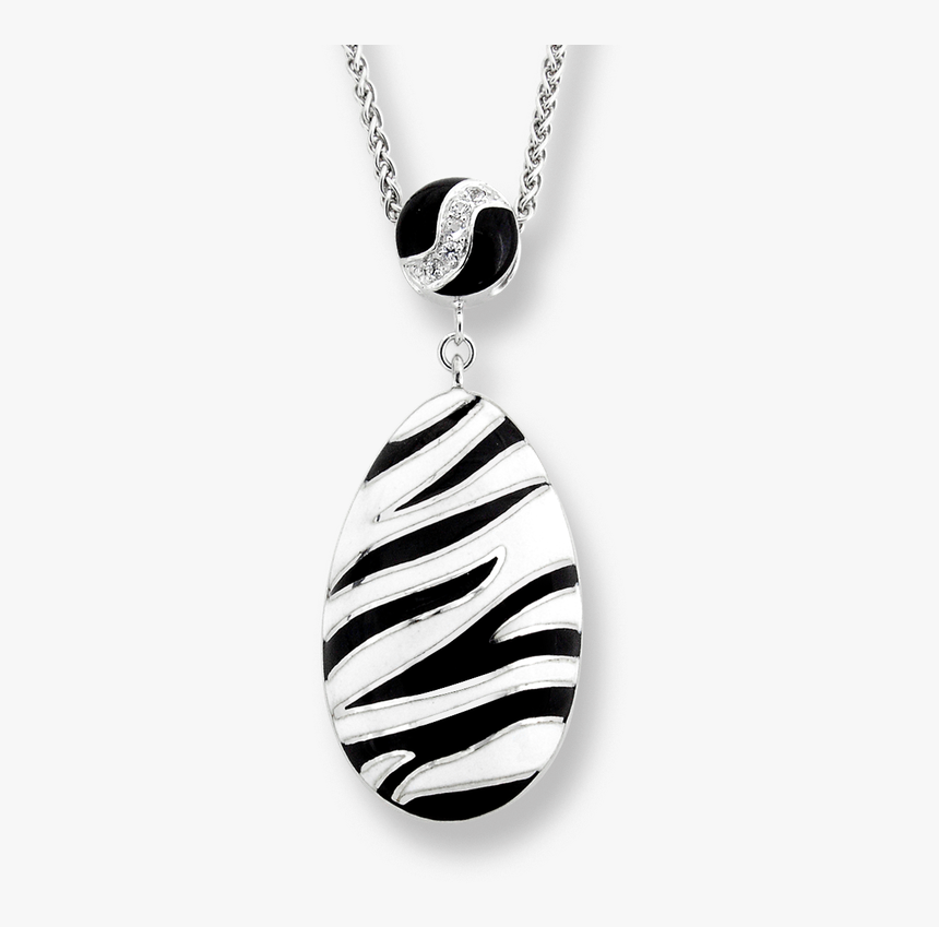 Nicole Barr Designs Sterling Silver Zebra Stripes Necklace-white - Locket, HD Png Download