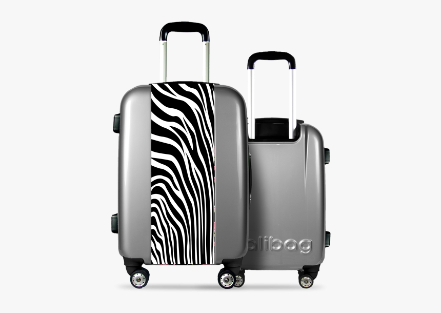 Grey Suitcase Zebra Stripes - Valise Canada, HD Png Download