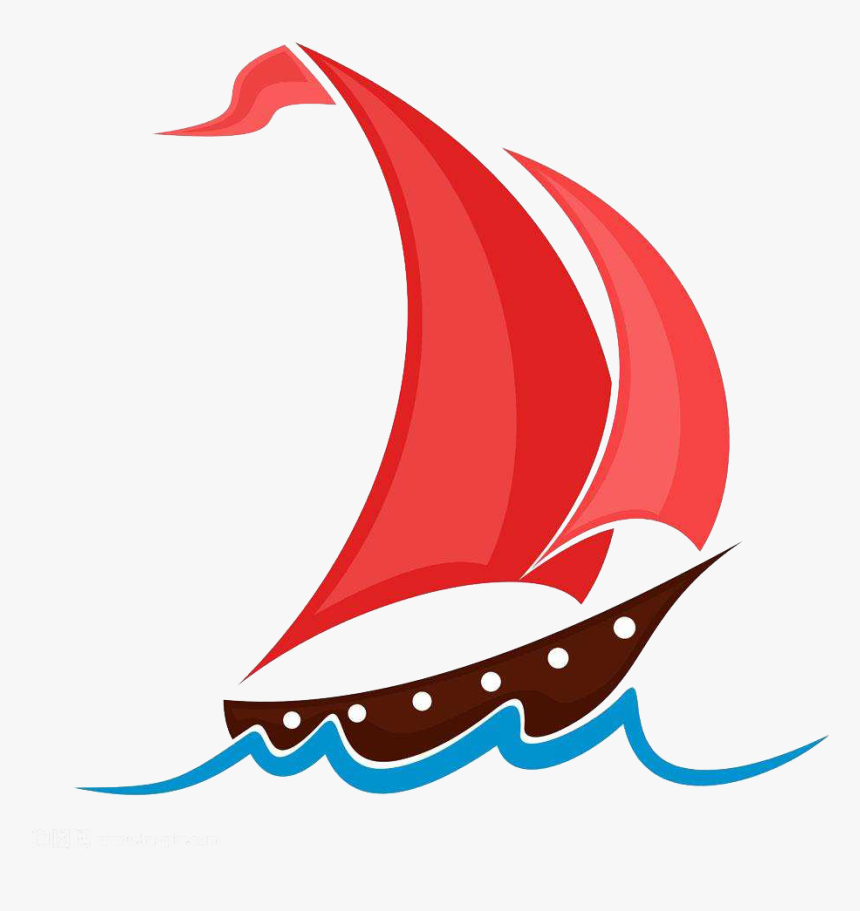 Viking Ship Clipart Beached - Boat Sailing Drawing, HD Png Download