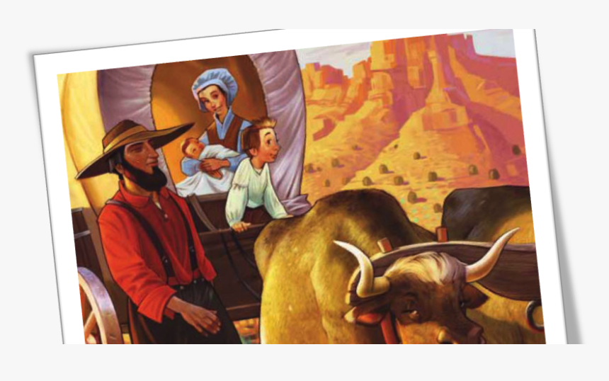 Transparent Oxen Clipart - Covered Wagon Pioneer Family, HD Png Download