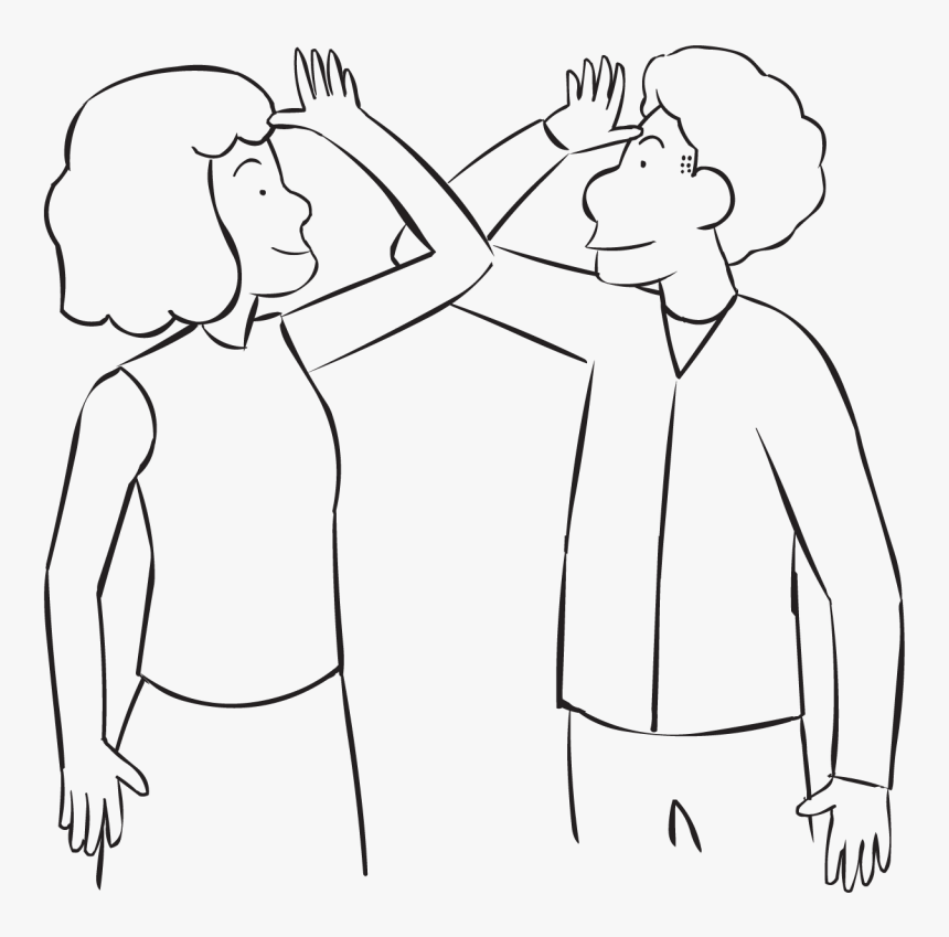 Two People Touching Elbows As Part Of Fun Large Group - Two People Touching Elbows, HD Png Download