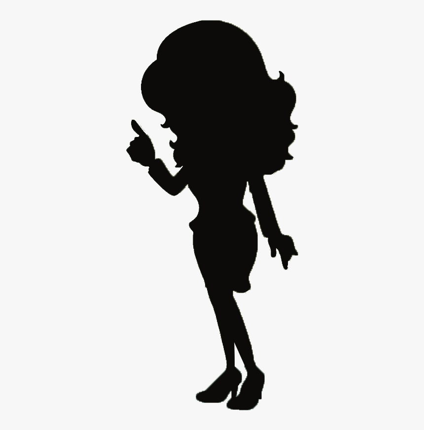 Cartoon Clip Art - Black Shadow Cartoon Girl, HD Png Download