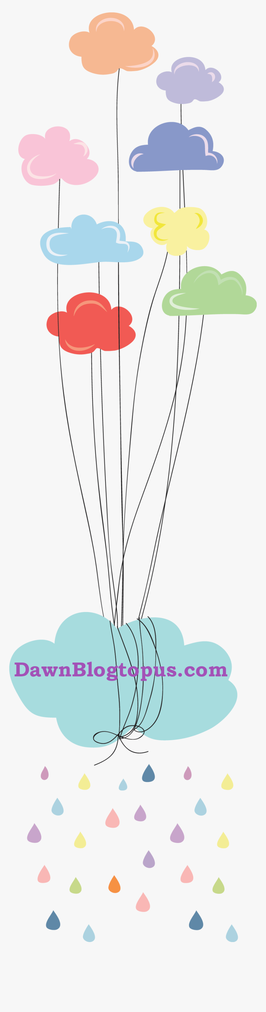 Com Rainbow Raincloud Rain Kawaii, HD Png Download