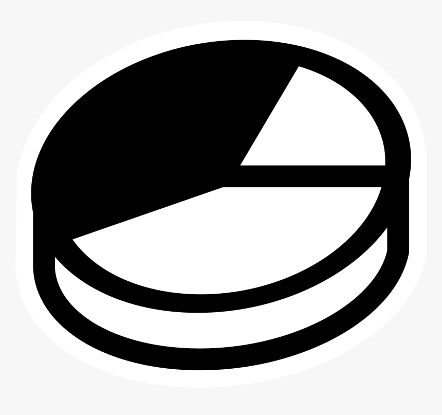 Mono Chart Pie 3d Clip Arts - Pie Chartclipart Black And White, HD Png Download
