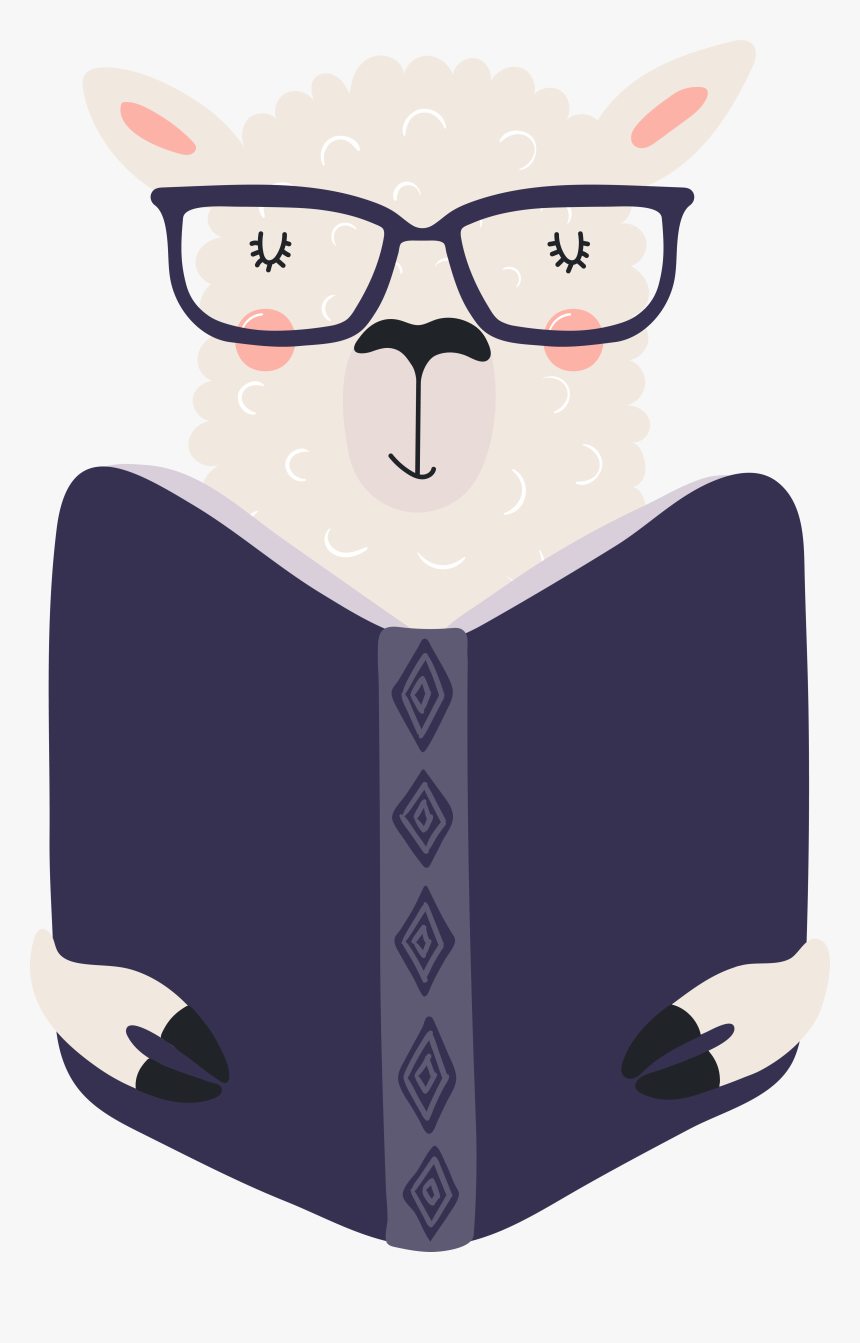 Llama Reading A Book, HD Png Download