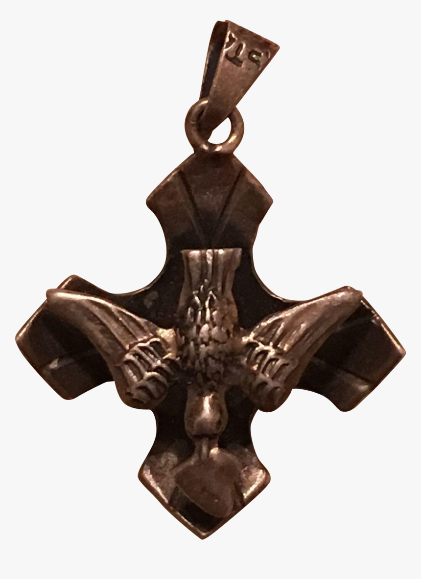 Vintage Mexican Sterling Silver Holy Spirit Dove Heart - Pendant, HD Png Download