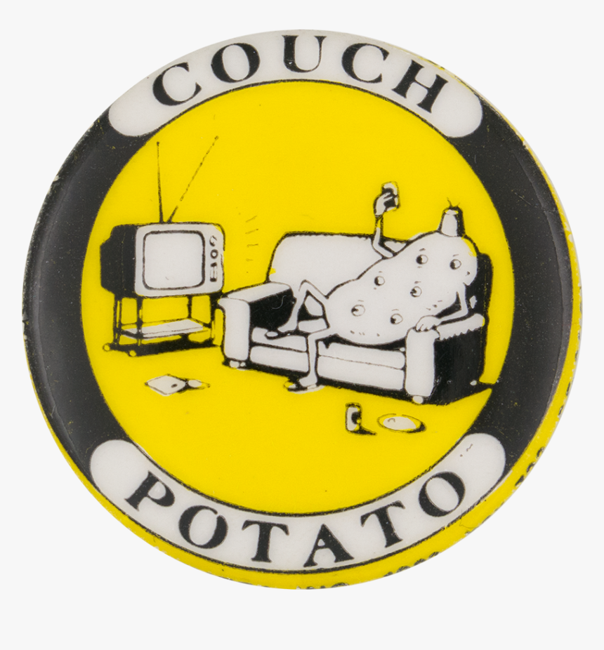 Couch Potato Humorous Button Museum - Illustration, HD Png Download