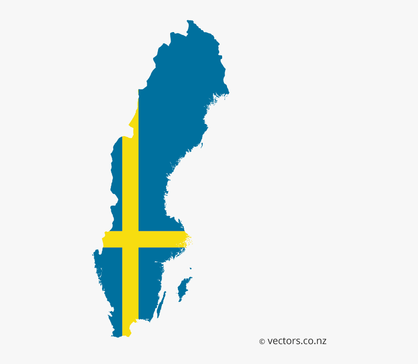 Map Of Sweden Flag - Sweden Flag Map Png, Transparent Png