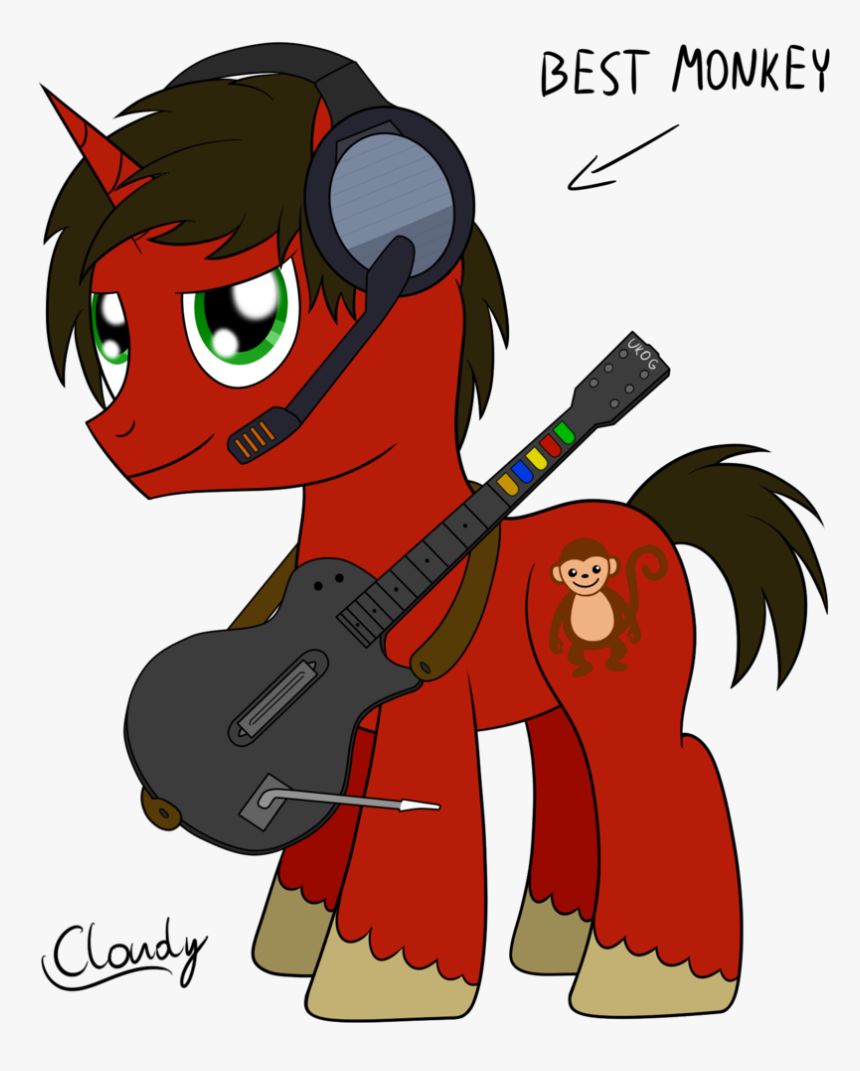 Cloudy95, Guitar, Guitar Hero, Headphones, Male, Oc, - Cartoon, HD Png Download