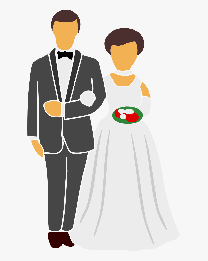 Bride And Groom - People Getting Married Clipart, HD Png Download
