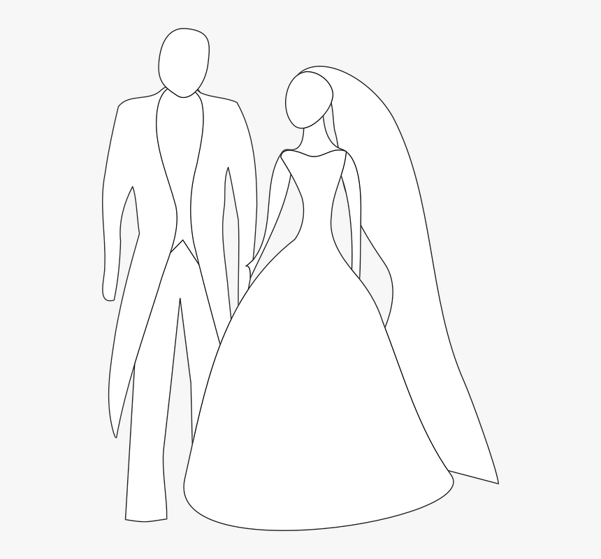 Bride, Groom, Couple, Love, Marriage, Romance - Bride And Groom Clipart, HD Png Download
