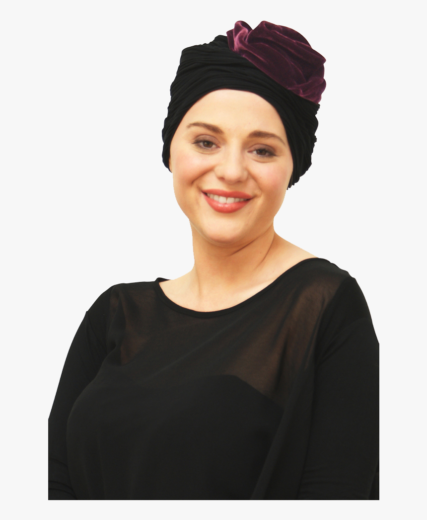 Clip Black And White Library Margot Evening Chemo Headwear - Woman, HD Png Download