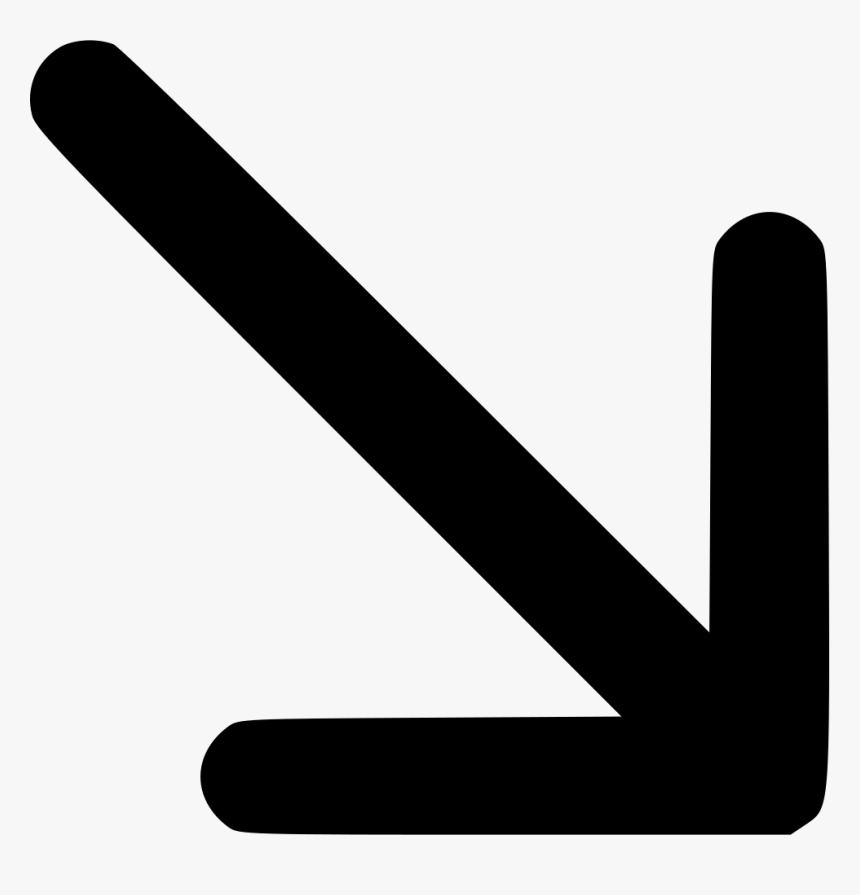 Direction Down Cross Cursor Missile Dart Comments - Arrow Pointing Diagonally Down, HD Png Download