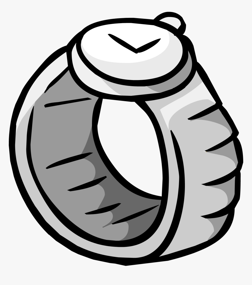 Silver Watch Clothing Icon Id - Gold Wristwatch Club Penguin, HD Png Download