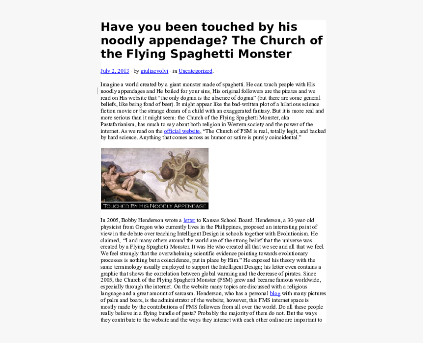 Flying Spaghetti Monster Png, Transparent Png