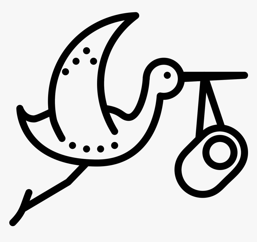 Transparent Baby Stork Clipart - Line Art, HD Png Download